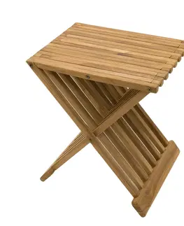 Zahradní stolky DEOKORK Zahradní odkládací stolek FLOW (teak)