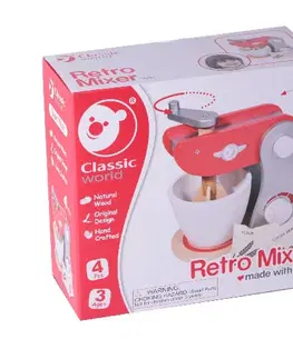 Dřevěné hračky Classic world Retro mixer s příslušenstvím