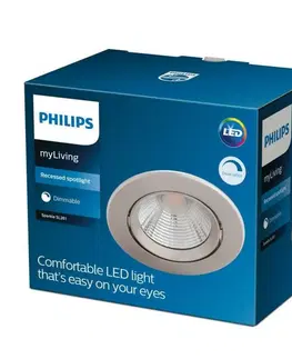 Bodovky do podhledu na 230V LED Zapuštěné bodové svítidlo Philips SPARKLE SL261 set 3ks 8718699756017 3x5,5W 3x350lm 2700K IP20 niklové stmívatelné