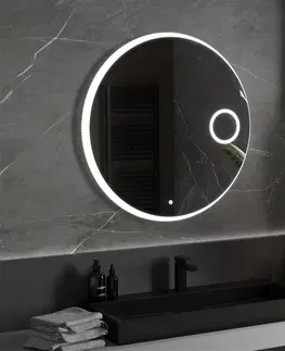 Koupelnová zrcadla MEXEN Ella zrcadlo s osvětlením s kosmetickým zrcátkem, 90 cm, LED 600 9811-090-090-611-00