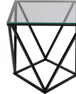 Odkládací stolky KARE Design Odkládací stolek Cristallo - černý, 50x50cm