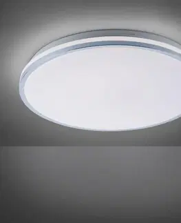 LED stropní svítidla LEUCHTEN DIREKT is JUST LIGHT LED stropní svítidlo, chrom, stínidlo, IP44, koupelna, teplá bílá 3000K