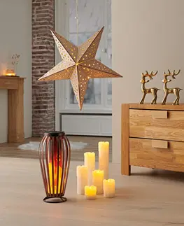 Svíčky a světelné dekorace LED dřevěná dekorace Hvězda