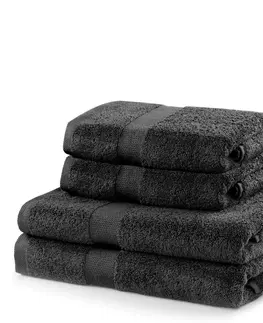 Ručníky Set tmavě šedých ručníků DecoKing Niki, velikost 2*70x140+2*50x100