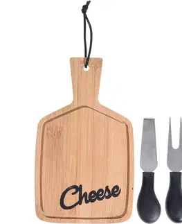 Prkénka a krájecí desky DekorStyle Servírovací prkénko na sýr + nože