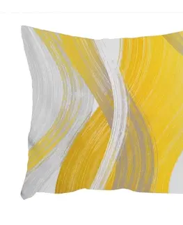 Dekorační polštáře Forbyt, Návlek na polštář, OXY Vlny, žlutý, 45 x 45 cm