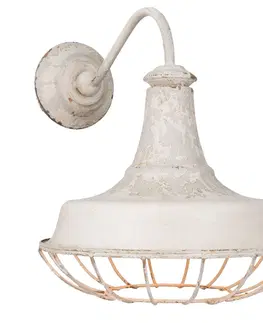 Svítidla Nástěnná bílá vintage lampa - 35*46*39 cm Clayre & Eef 6LMP532