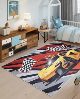 Dětské koberce Dětský koberec s motivem závodního auta Šířka: 160 cm | Délka: 220 cm
