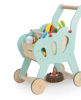 Dřevěné hračky Le Toy Van Nákupní košík s příslušenstvím