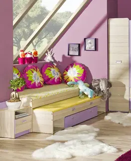 Postele Dolmar Dětská postel CORNETO L13 Barva: Jasan coimbra / fialová