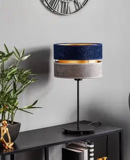 Stolní lampy Duolla Stolní lampa Duo, modrá/šedá/zlatá, výška 50cm