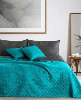 Přikrývky DecoKing Přehoz na postel Axel tmavě modrá/šedá, 170 x 210 cm