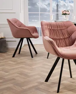 Luxusní a designová křesla a fotely Estila Designová židle Antik starorůžová
