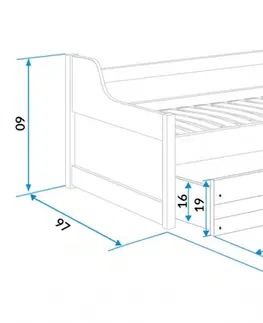 Postele BMS Dětská postel s přistýlkou ​​DAWID | 200x90 cm | bílá/bílá | smontovaná
