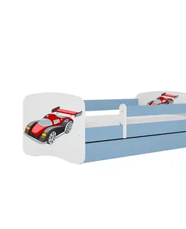 Dětské postýlky Kocot kids Dětská postel Babydreams závodní auto modrá, varianta 80x180, se šuplíky, bez matrace