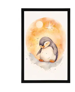 Zasněná zvířátka Plakát zasněný tučňáček