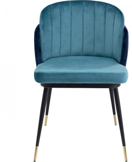 Jídelní židle KARE Design Modrá čalouněná jídelní židle Hojas