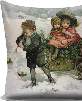 Polštáře Hanah Home Vánoční dekorační polštář TUNES IV 43x43 cm bílý