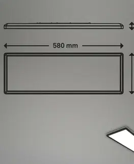 LED stropní svítidla BRILONER Ultraplochý LED panel s přímým a nepřímým osvětlením, 29,3 cm, LED, 22 W, 3000 lm, černá BRILO 7402-415