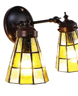 Svítidla Nástěnná lampa Tiffany Chessboa - 30*23*23 cm E14/max 2*25W Clayre & Eef 5LL-6216