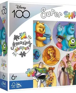 Hračky puzzle TREFL - Puzzle 160 XL Super Shape - Barevný svět Disney / Disney 100