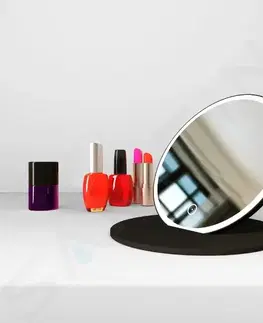 Koupelnová zrcadla Kielle Idolio Kosmetické cestovní zrcátko s LED osvětlením, černá 50324034
