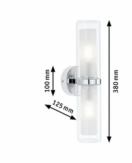 Nástěnná svítidla do koupelny PAULMANN Selection Bathroom nástěnné svítidlo Luena IP44 E14 230V max. 2x20W chrom/sklo