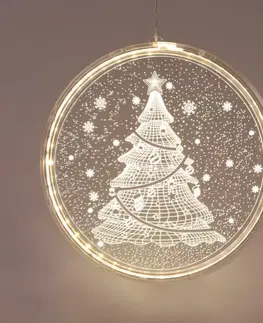 Interiérové dekorace ACA Lighting 3D akryl vánoční stromek, 24 WW LED IP20 21X21.6CM, USB napájecí kabel X08241259