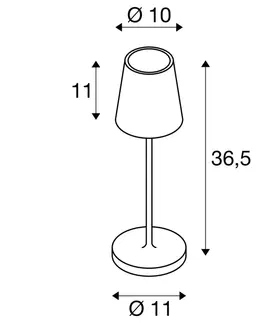 LED stolní lampy BIG WHITE (SLV) VINOLINA TWO stolní svítidlo, aku, IP65, 2200/2700/3000 K, TOUCH, černá 1007693