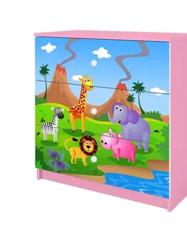 Dětský nábytek Kocot kids Komoda Babydreams 80 cm safari růžová