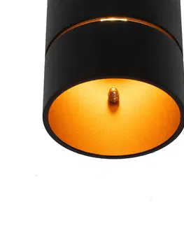 Nastenna svitidla Moderní nástěnné svítidlo černé barvy se zlatým vnitřkem - Ria