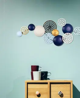 Bytové doplňky a dekorace Wallity Nástěnná kovová dekorace AURORA 95 cm modrá/bílá
