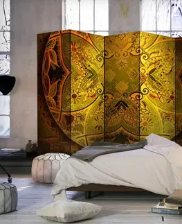 Paravány Paraván Mandala: Golden Power Dekorhome 135x172 cm (3-dílný)