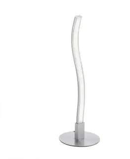 LED stolní lampy LEUCHTEN DIREKT is JUST LIGHT LED stolní lampa v designu vlny s barvou oceli teplá bílá vč. šňurového vypínače 3000K LD 15128-55