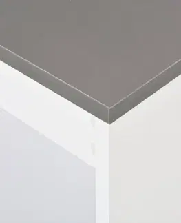 Barové stolky Barový stůl s regálem Dekorhome Bílá / beton