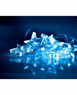 LED osvětlení na baterie Solight LED vánoční řetěz, hvězdy, 1,5m, 10x LED, 2x AA, modré světlo 1V52-B