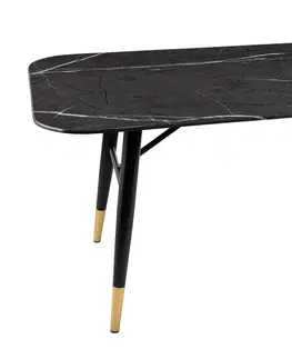 Konferenční stolky LuxD Designový konferenční stolek Laney 110 cm antracitový - vzor mramor