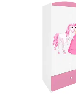 Dětský nábytek Kocot kids Dětská skříň Babydreams 90 cm princezna a poník růžová