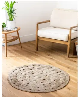 Koberce a koberečky Kulatý jutový koberec
