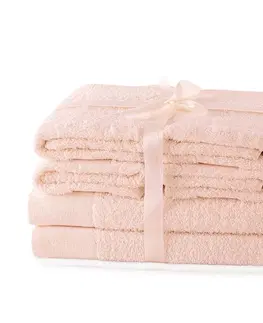 Ručníky Sada ručníků AmeliaHome Amary růžových, velikost 2*70x140+4*50x100