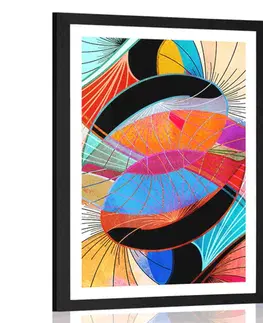 Abstraktní a vzorované Plakát s paspartou pestrobarevná abstrakce