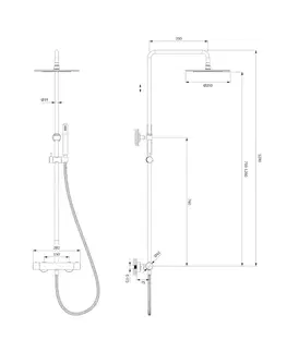 Sprchy a sprchové panely OMNIRES Y termostatický sprchový sloup měď /CP/ Y1244SUCP
