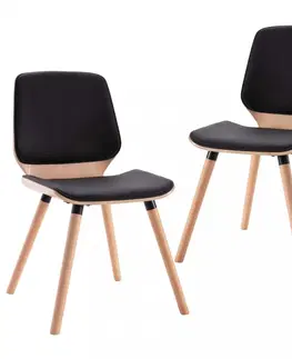 Židle Jídelní židle 2 ks Dekorhome Černá / hnědá