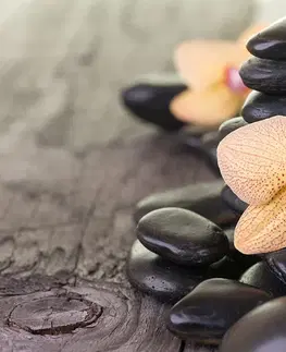 Samolepící tapety Samolepící fototapeta orchidej a Zen kameny