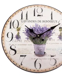 Hodiny Nástěnné hodiny Lavandes de Bonnieux, 34 cm