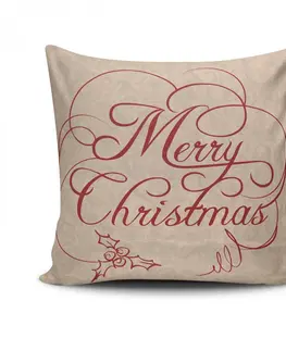 Polštáře Hanah Home Vánoční dekorační polštář KALA 43x43 cm béžový