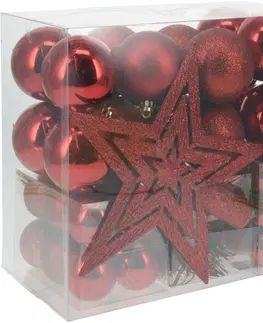 Vánoční dekorace Sada vánočních ozdob Trim 54 ks, červená
