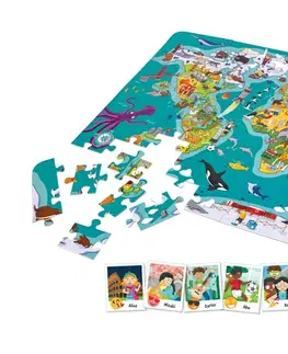 Hračky puzzle HAPE - Dětské puzzle - Mapa světa 2 v 1