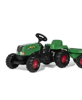 Dětská vozítka a příslušenství RollyToys Šlapací traktor Rolly Kid s vlečkou, zeleno-červená
