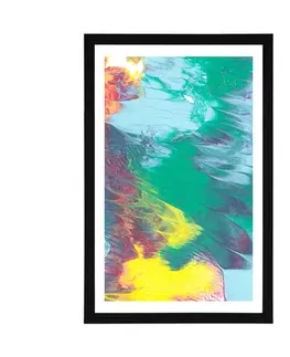Abstraktní a vzorované Plakát s paspartou abstrakce v pastelových barvách